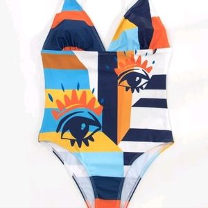Multi color Eye print swimwear